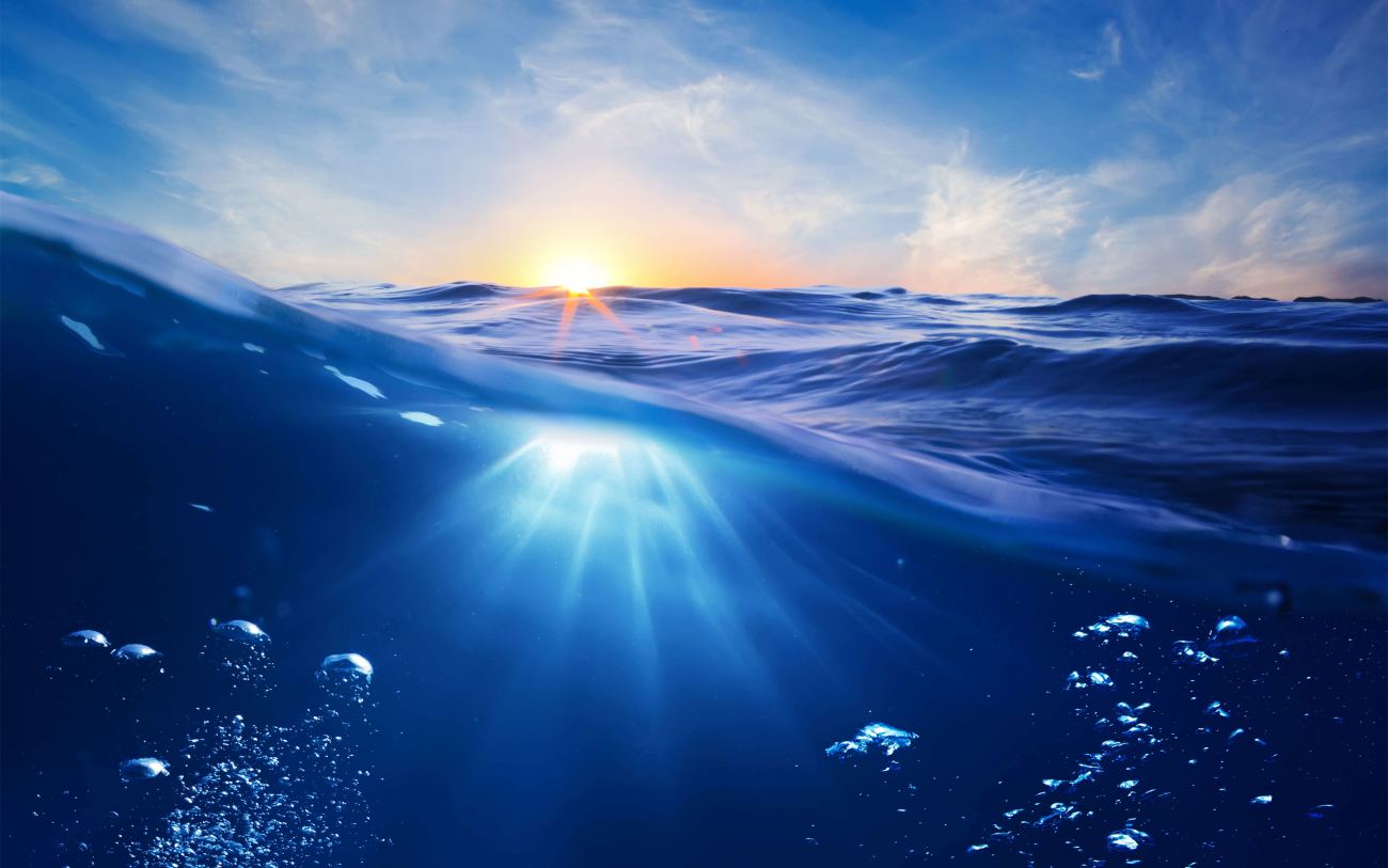 Beautiful Blue Sea Water Underwater Sky Nature Wallpaper